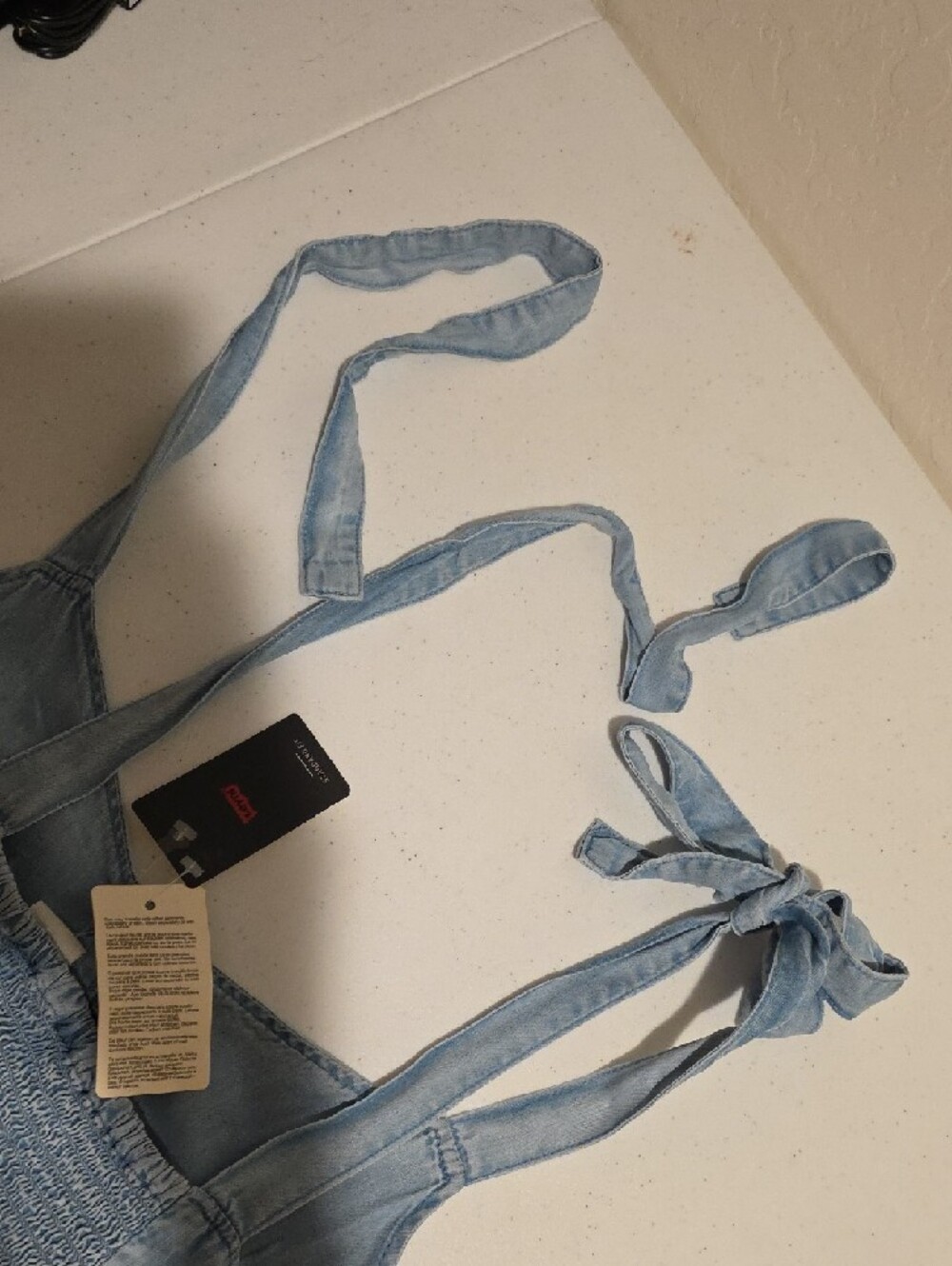 Levi's Light Blue Tie-Shoulder Button-Front Maxi Dress - Picture 13 of 13